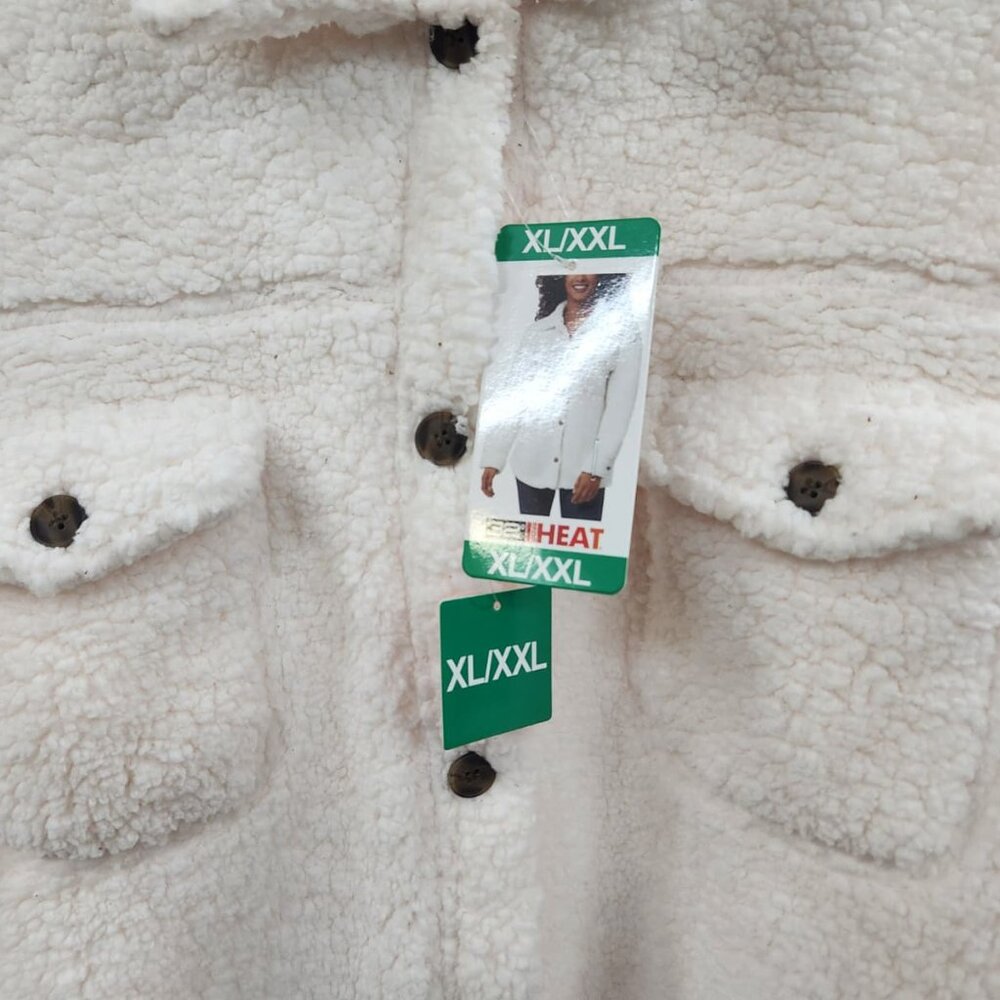 NWT 32 Degrees Heat Sherpa “Shacket” Tan/Cream – XL/XXL - Picture 9 of 14
